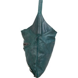 Balenciaga Petrol Leather Motorcycle Courier Tote Shoulder Bag