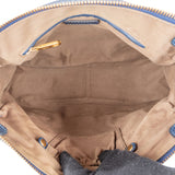 Chloé Blue Grained Leather Marcie Shoulder Bag