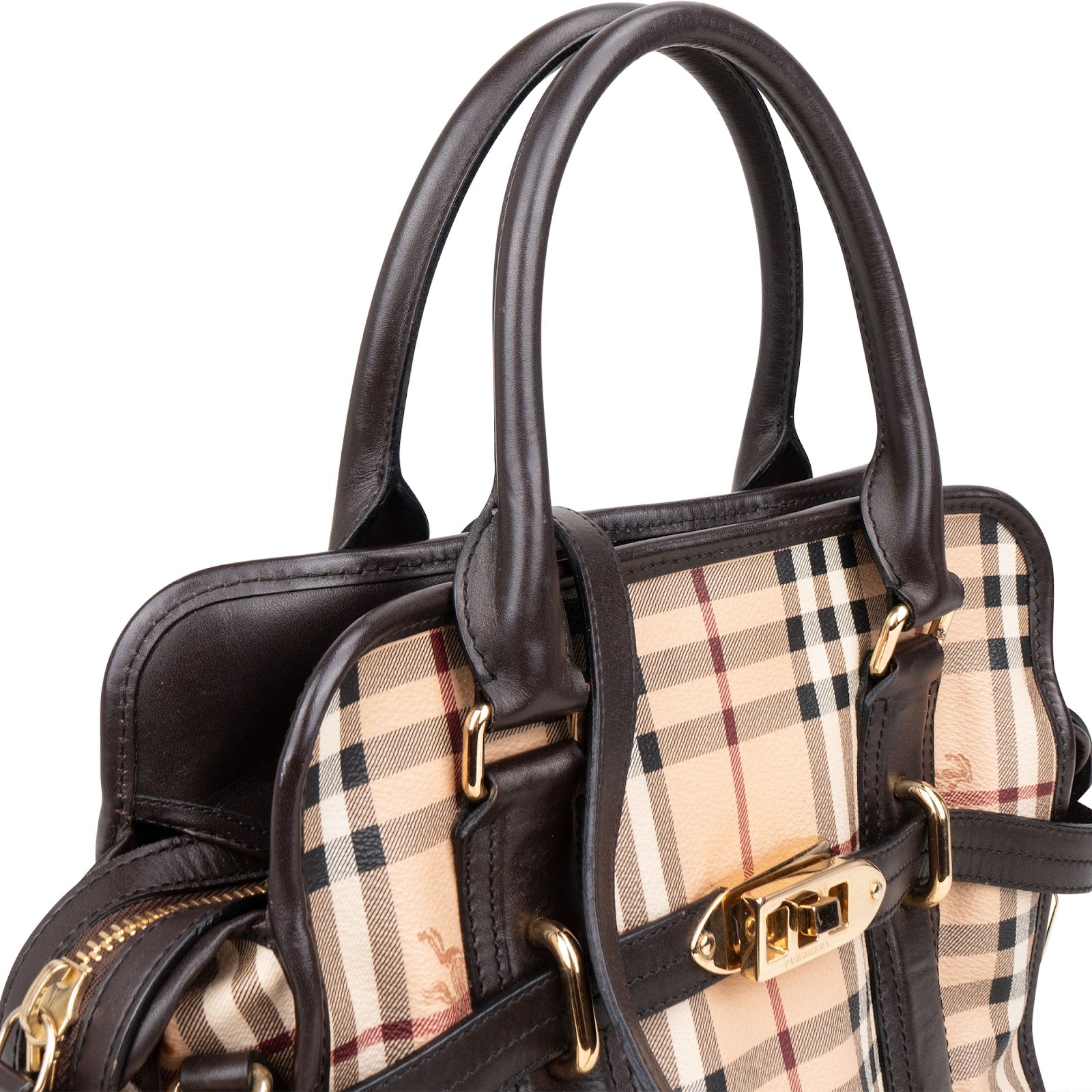 Burberry Haymarket Check Minford Satchel Handbag - vintageandkickz