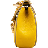 Chloé Yellow Grained Leather Drew Crossbody Bag