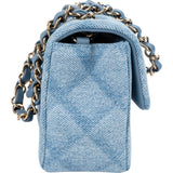 Chanel Quilted Denim Mini Rectangular Single Flap Crossbody Bag