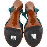 Miu Miu Patent Leather Studded Platform Sandals Heels (39)