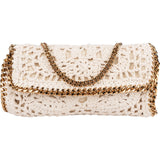Stella McCartney Crochet Falabella Fold Over Clutch Crossbody Bag