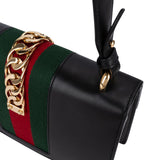 Gucci Black Leather Medium Sylvie Shoulder Bag