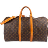 Louis Vuitton Monogram Canvas Keepall 50 Bandoulière Travel Bag