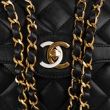 Chanel Quilted Lambskin Bicolor Double Flap Shoulder Bag