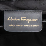 Salvatore Ferragamo Black Saffiano Leather Gancini Top Handle Handbag