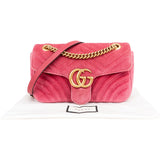Gucci Monogram Velvet GG Marmont Crossbody Bag
