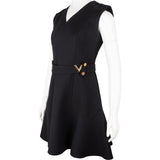 Louis Vuitton Black VLogo Belted Mini Sleeveless Dress (FR40)