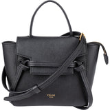 Celine Black Grained Calfskin Pico Mini Belt Handbag