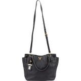 Prada Black Vitello Daino Leather Tote Handbag