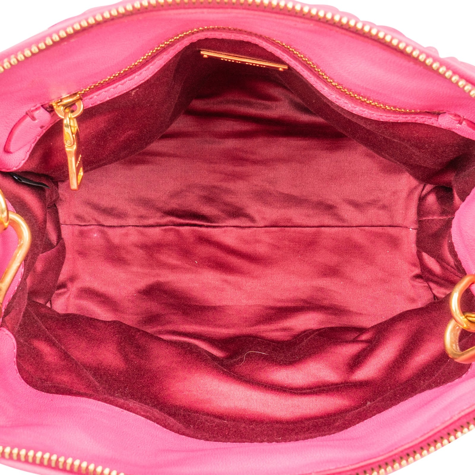 Miu Miu Pink Matelassé Nappa Leather Handbag - vintageandkickz
