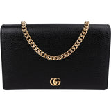 Gucci Grained Leather GG Wallet On Chain Crossbody Bag