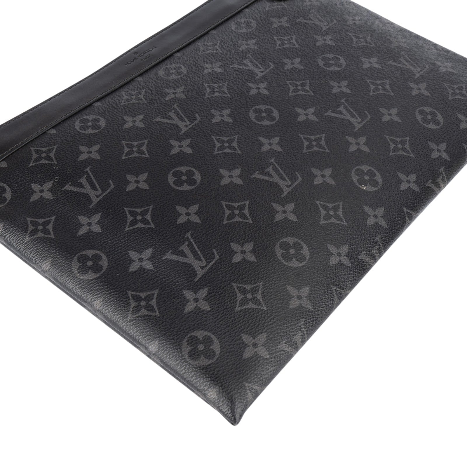 Louis Vuitton Monogram Eclipse Discovery Pochette Laptop Clutch - vintageandkickz