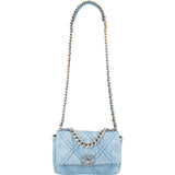 Chanel 19 Quilted Denim Single Flap Crossbody Bag