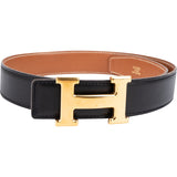 Hermès Bicolor Leather Reversible H Belt (70)