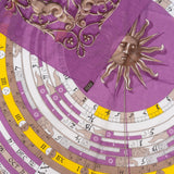 Hermès Purple Astrologie Dies et Hore Cotton Carre 140 Tuch Scarf
