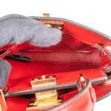 Fendi Red Calfskin Micro Nano Peekaboo Crossbody Handbag