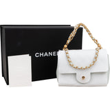 Chanel Quilted Lambskin Mini Single Flap Pearl Handle Crossbody Bag