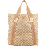 Gucci Monogram GG Canvas Striped Handle Tote Handbag