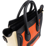 Celine Tricolor Grained Leather Luggage Handbag - vintageandkickz