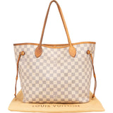 Louis Vuitton Monogram Damier Azur Canvas Neverfull MM Shoulder Bag