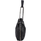 Chanel Quilted Calfskin Expandable Zip Around Drawstring Tote Shoulder Bag