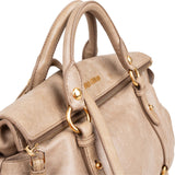 Miu Miu Vitello Lux Bow Satchel Handbag