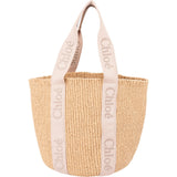 Chloé Raffia Woody Medium Basket Shoulder Bag