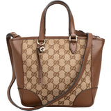 Gucci Monogram GG Canvas Bree Mini Tote Crossbody Handbag