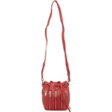 Yves Saint Laurent Red Leather Small Emmannuelle Rider Zipped Bucket Crossbody Handbag