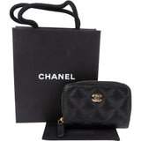 Chanel Quilted Caviar Leather Zipped CC Coin Purse Wallet