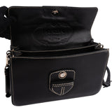 Prada Leather Contrast Stitch Flap Crossbody Bag