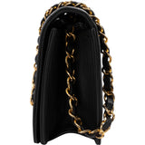 Chanel Quilted Lambskin Mini 24K Gold Single Flap Shoulder Bag