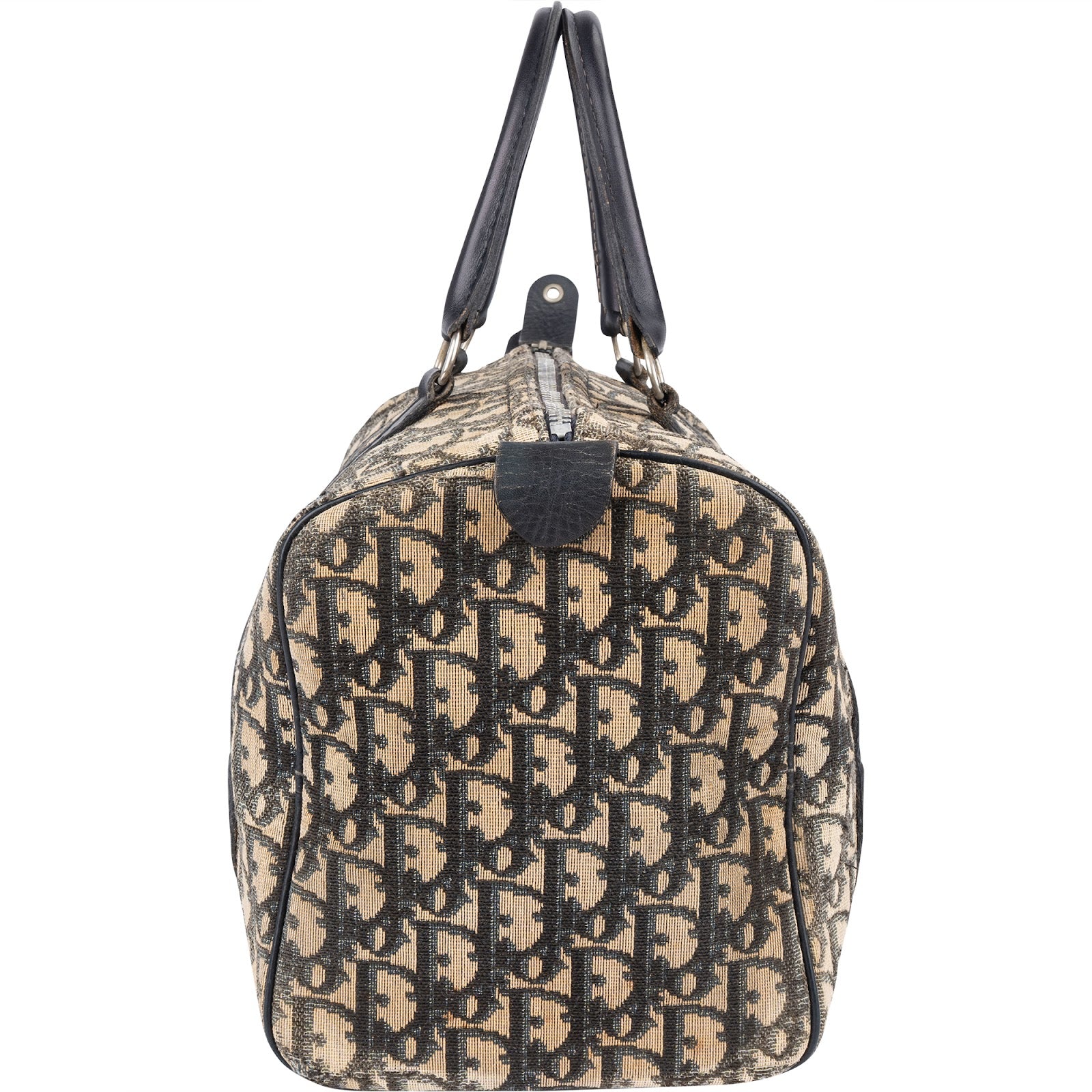 [🔄️B23 / F55] Christian Dior Monogram Trotter Canvas Boston Bag Handbag - vintageandkickz