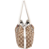 Gucci Monogram GG Canvas Web Stripe Tote Shoulder Bag