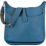 Hermès Bleu Clemence Leather Evelyne III TGM Crossbody Bag