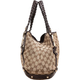Gucci Monogram GG Canvas Indy Pelham Horsebit Hobo Shoulder Bag