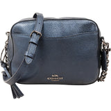 Coach Pebbled Metallic Leather Camera Tassel Crossbody Bag