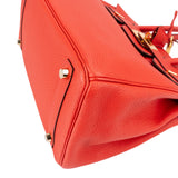 Hermès Rouge Pivoine Togo Leather Gold Birkin 30 Handbag