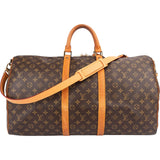 Louis Vuitton Monogram Canvas Keepall 55 Bandoulière Travel Bag