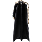 Bvlgari Black Leather Serpenti Forever Flap Shoulder Bag