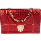 Christian Dior Metallic Perforated Patent Leather Diorama Crossbody Bag