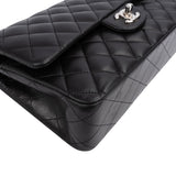 Chanel Quilted Lambskin Palladium Medium Double Flap Shoulder Bag