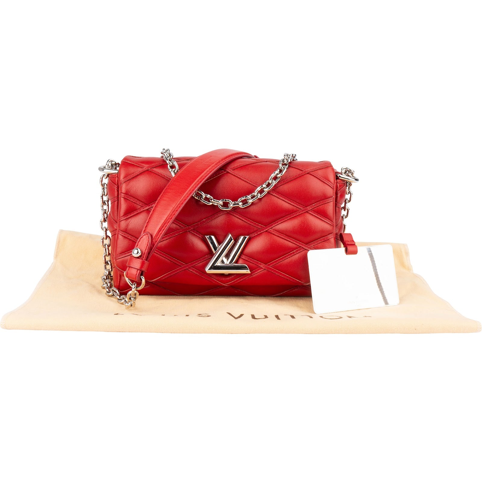 [🔄️B06 / F67] Louis Vuitton Canvas Monogram Lambskin Malletage Twist Crossbody Bag - vintageandkickz