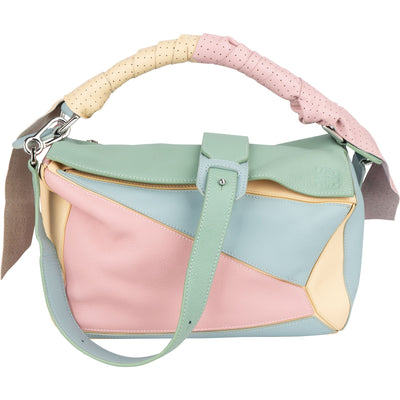 Loewe Multicolor Leather Puzzle Crossbody Handbag - vintageandkickz