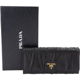 Prada Black Nappa Gaufre Leather Continental Wallet