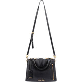 Miu Miu Black Grained Leather Madras Top Handle Handbag