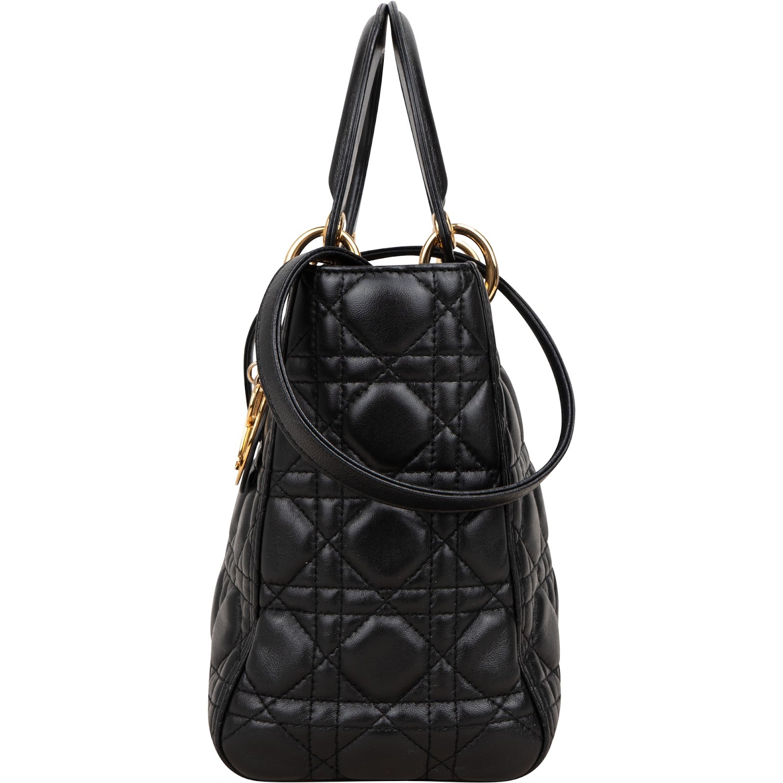 [🔄️B07 / F27] Christian Dior Quilted Lambskin Medium Lady Dior Handbag - vintageandkickz