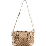 Gucci Monogram GG Canvas Metallic Leather Sukey Handbag